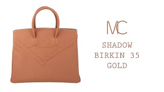 Hermes Shadow Birkin 35 Bag Limited Edition Gold Evercalf Leather  • MIGHTYCHIC •