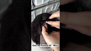 Ghair丨100% Human Hair 13x6 HD Thin Lace Frontal 26'' Inch Wavy Pre Pluckd Wig