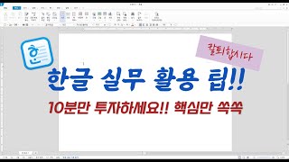 7년차 직장인이 알려주는 한글 실무 활용 팁! 10분만 투자하세요!!