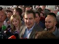 former georgian president saakashvili cheered by supporters as he returns to ukraine