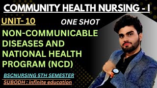 UNIT - 10 NON COMMUNICABLE DISEASES AND NATIONAL HEALTH PROGRAMS ONE SHOT COMMUNITY HEALTH NURSING