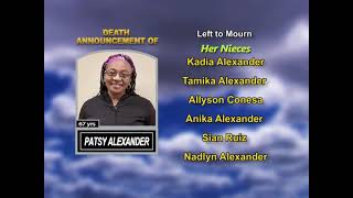 PATSY ALEXANDER ~ Long Obituary