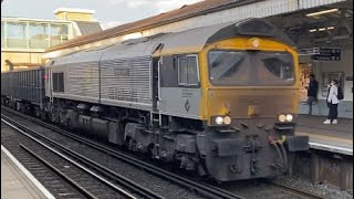 Class 66 | 66794 ‘Steve Hannam’ | Triple Grey Retro BR Livery | GBRf | Winchester | 02/02/22