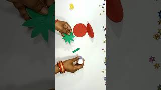 #shorts Tomato 3d paper craft//how to make a paper tomato//tomato with color paper.