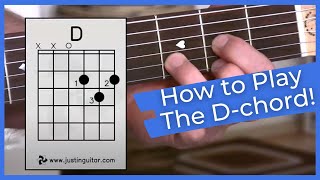 Super Easy First Guitar Lesson - Guitar Lessons For Beginners - Stage 1 - The D Chord