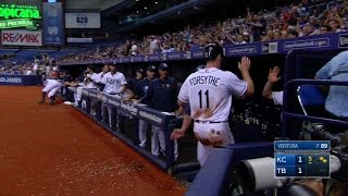 KC@TB: Ventura overthrows first, Forsythe scores