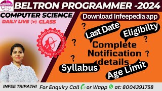 Bihar Beltron Programming notification details |Computer Science for all TGT/PGT exam by Infee ma'am