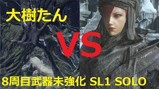 【ダクソ3アイテム移動なしガチ低SL攻略】8周目武器未強化 SL1 呪腹の大樹 ソロ ゆいのどえむそおる