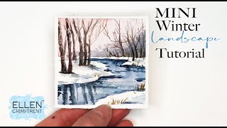 Mini Winter ❄️ Landscape Watercolor Tutorial