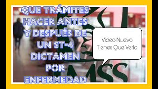 QUE HACER ANTES Y DESPUÉS, DE TRÁMITES DE UN DICTAMEN ST-4. (Video Nuevo).