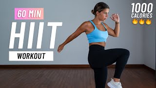 60 Min HIIT Workout For Fat Burn & Cardio At Home - Full Body, No Equipment, No Repeats