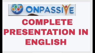 Onpassive Business Plan in English - ONPASSIVE Company Review!