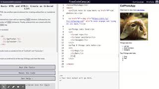 Learn Basic HTML and HTML5: Create an Ordered List | freeCodeCamp.org 16
