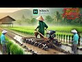 Modern Farming Techniques Farmer Using Advanced Plowing Machinery in Rice Fields  HiTech Channel #1