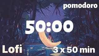 50 Minute Timer - Lofi - Pomodoro Timer - 3 x 50 min