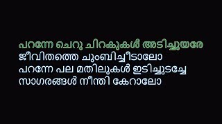 പറന്നേ KARAOKE (Koode) Paranne Karaoke With Malayalam Lyrics