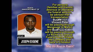 Joseph Eugene ~ Short Obituary