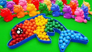 Rainbow SLIME: Looking Pinkfong, Cocomelon, Numberblocks, Alphablocks dolphin, Eggs Coloring! ASMR