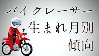 バイクレーサーの生まれ月別傾向