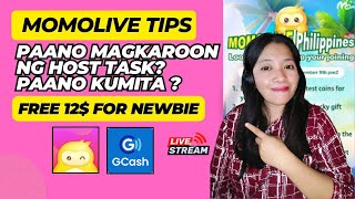 MOMO LIVE APP: Paano magkaroon ng host task rewards at kumita sa momo live? free 12$ for newbie