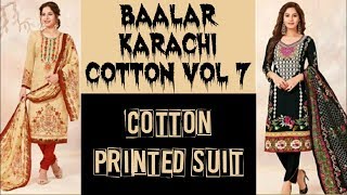 Baalar Karachi Cotton Vol 7 Cotton Printed Suit