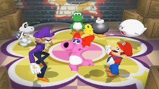 Mario Party 7 - 8 Player Ice Battle - Birdo Mario Luigi Waluigi All Mini Games (Master CPU)