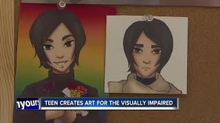 Local teen artist creates art series for visually impaired