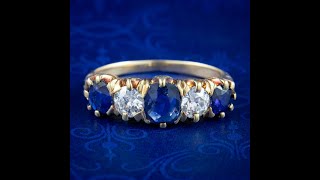 Antique Edwardian Sapphire Diamond Ring 1.20ct Sapphire