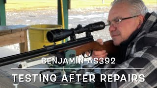 Benjamin AS392 22 caliber Co2 rifle testing after repairs. Crosman JTS H\u0026N \u0026 Rifle pellets