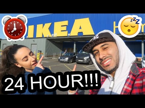 24 HOUR CHALLENGE IN IKEA ⏰ OVERNIGHT FORT!! 🚨 24 HOUR CHALLENGE IN IKEA ⏰ OVERNIGHT FORT!! 🚨