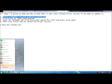 How to check chipset driver version (intel) How to check chipset driver version (intel)