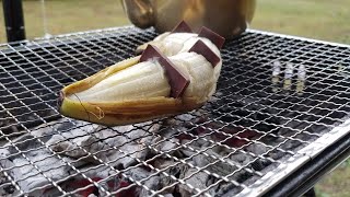 キャンプでふつうのチョコバナナ