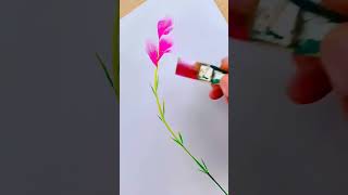 one stroke watercolor painting flower 🌺|#shorts #drawing #painting #piyushkarts #tiktok