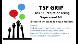 TSF - TASK 1| Data Science and Business Analyst | Simple Linear Regression