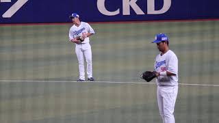 2023.10.03【引退試合】セカンドからサインを出す堂上直倫