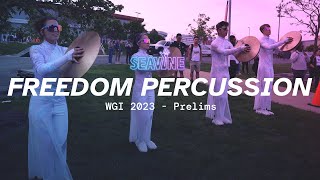 Freedom Percussion Cymbal Line 2023 / WGI Prelims / In the Lot with Seavine