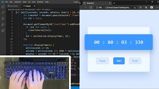 ASMR Programming - Stopwatch using HTML CSS and JavaScript - No Talking