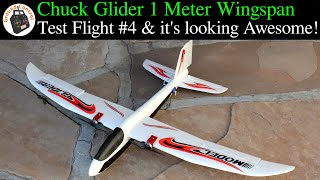 Test Flight #4 and it's looking Awesome! - Chuck Glider 1 Meter Wingspan RC Twin Motor Conversion