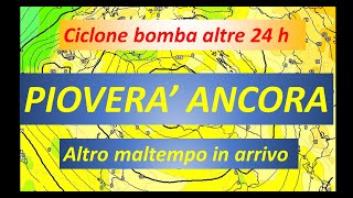 METEO - ANCORA NUBIFRAGI NELLE AREE ALLUVIONATI, CICLONE MEDITERRANEO PER ALTRE 24 H ALMENO