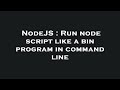 NodeJS : Run node script like a bin program in command line
