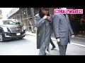 nicolas cage s wife riko shibata wears traditional japanese kimono while leaving their hotel in ny