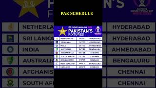 Pakistan Icc World Cup All Matches Schedule 2023 #iccworldcup2023 #cricket #sportsvideotv #cwc