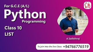 Python Class 10 LIST (Tamil) - for AL Students