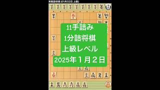 11手詰み　1分詰将棋　上級レベル　2025年１月２日　#shougidaimaou#上級250102#1分で詰将棋　#5分で詰将棋　#3分間で詰将棋 #将棋 #将棋ウォーズ #詰将棋 #ゲーム