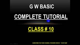Type Conversion in GW basic & GW Basic Statement . 10th class. computer science . cs by sam