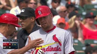 STL@SF: Moss drills a triple off the right-field wall