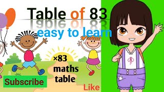 #Table of 83| Multiplication Table #table of Eighty three, 83 ka pahada