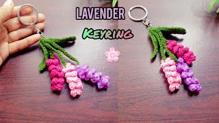 Learn How To Crochet Lavender Flower Keychain || কুশিকাটার চাবির রিং || Crochet keychain