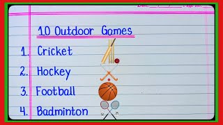 10 Outdoor Games Name in English | Outdoor Games Name | Learn Outdoor Game | Outdoor Games Name l