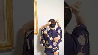 How to make messy bun with hair stick. Japanese Kimono Dress #shorts #youtubeshorts #hair